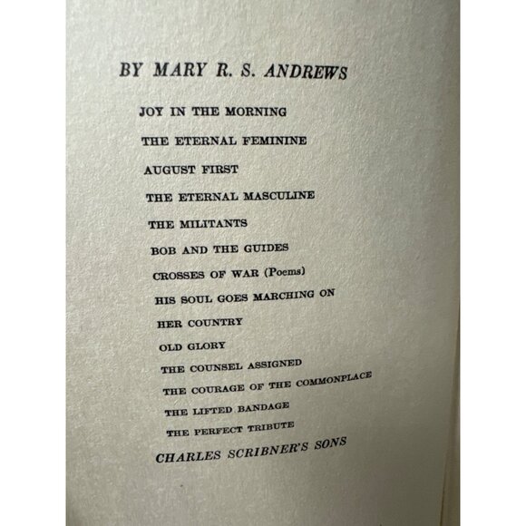 Vintage 1922 His Soul Goes Marching On HC Book By Mary Raymond Shipman Andrews - Picture 4 of 14